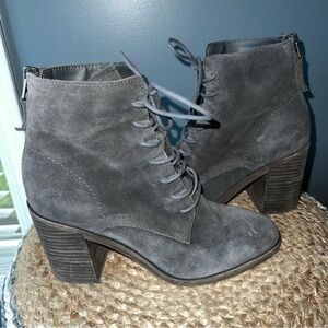 Dolce Vita Drew Pewter Suede Ankle Booties